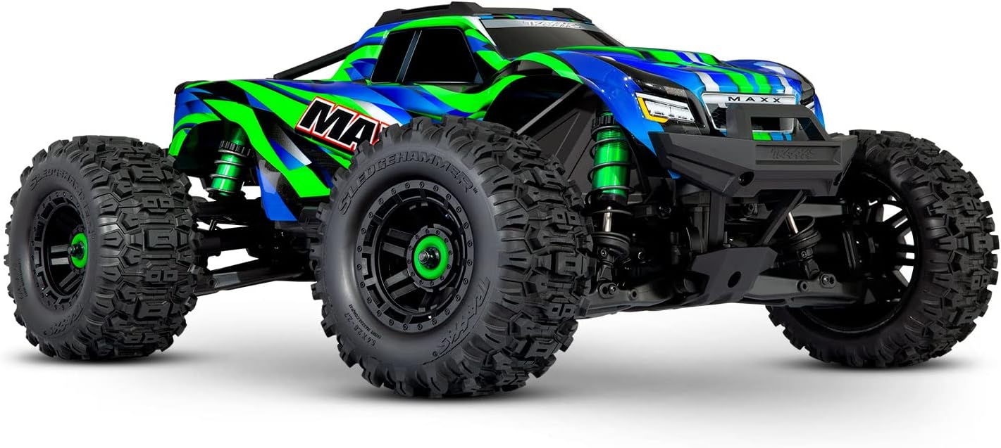 Traxxas Maxx Wide Green 1:10 RC Model Car Monster Truck 4WD RTR 2.4GHz