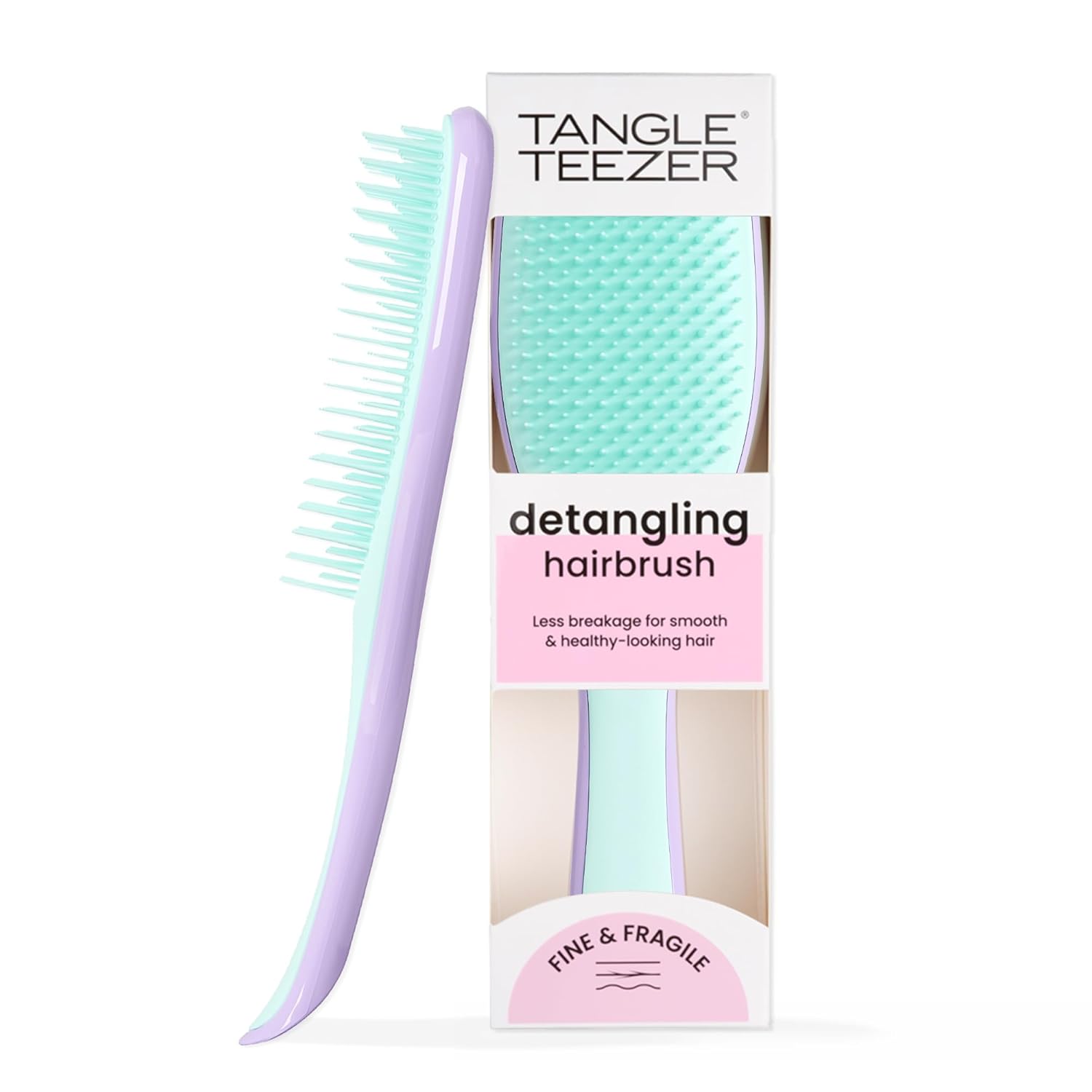 Tangle Teezer Fine & Fragile Ultimate Detangler Brush, Dry & Wet Hair Brush to Detangle & Reduce Breakage, Lilac/Mint