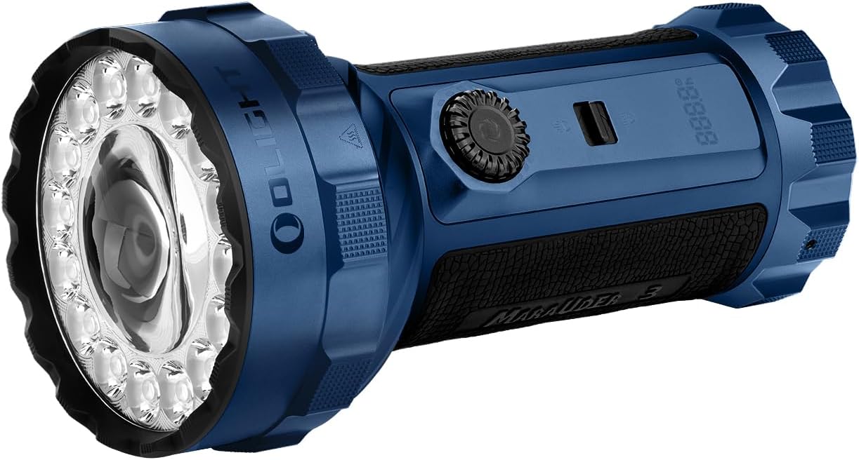 OLIGHT Marauder 3 Bright Flashlight 25,000 Lumens with 1000M Midnight Blue
