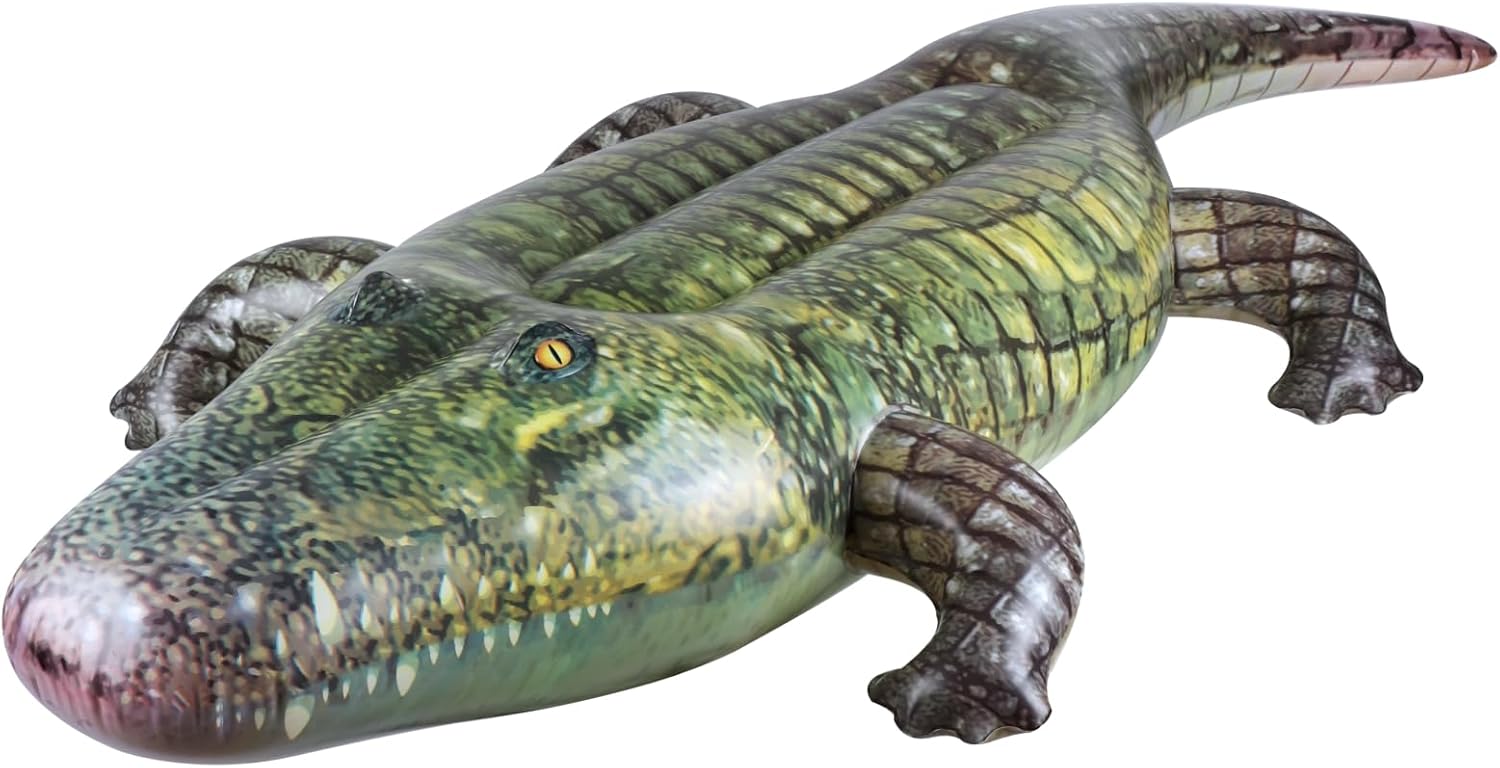 Giant Inflatable Alligator Pool Float,84 inch Animal Themed Pool Toy Ballons for Birthday Pool Halloween Party Decorations,Blow Up Photo Prop,Party Favors Supplies Gift for Kids and Adults