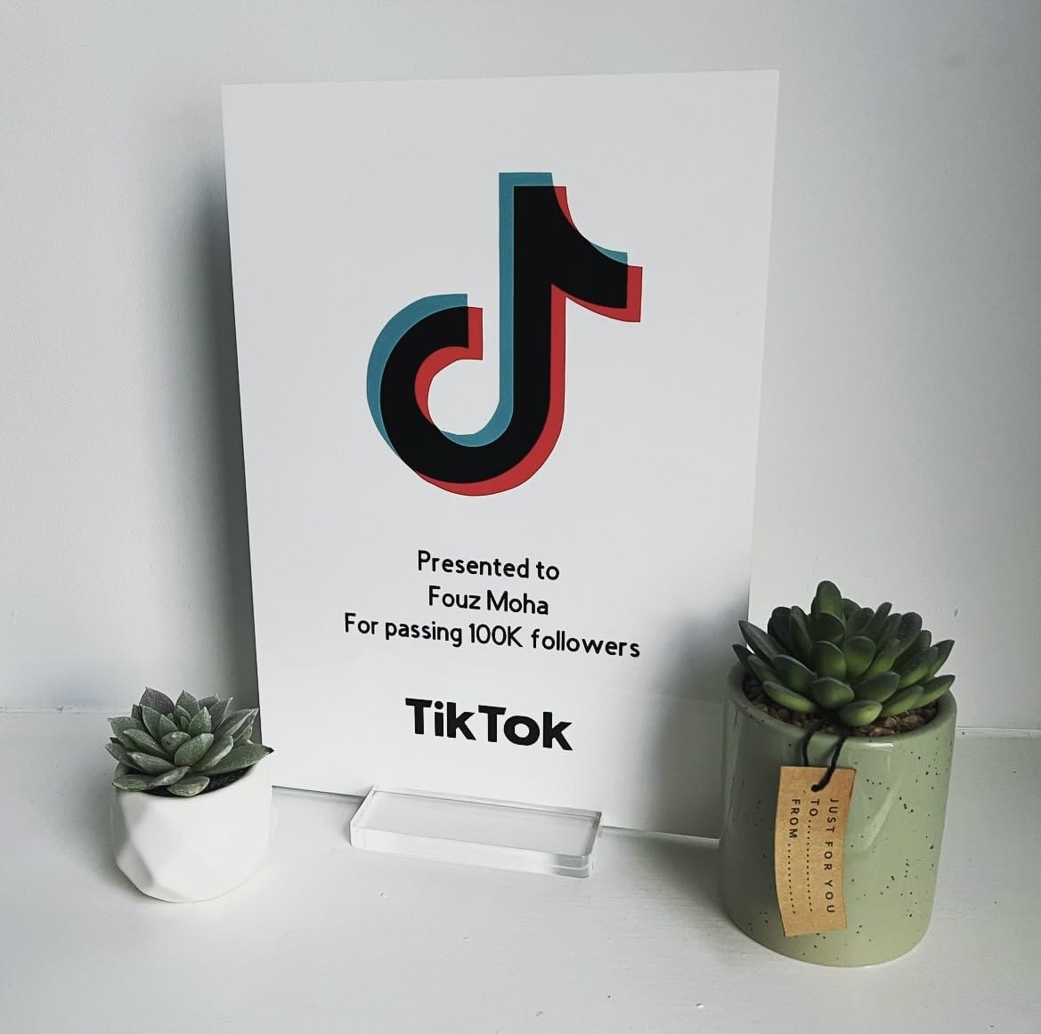 White TikTok Content Creator Award Plaque