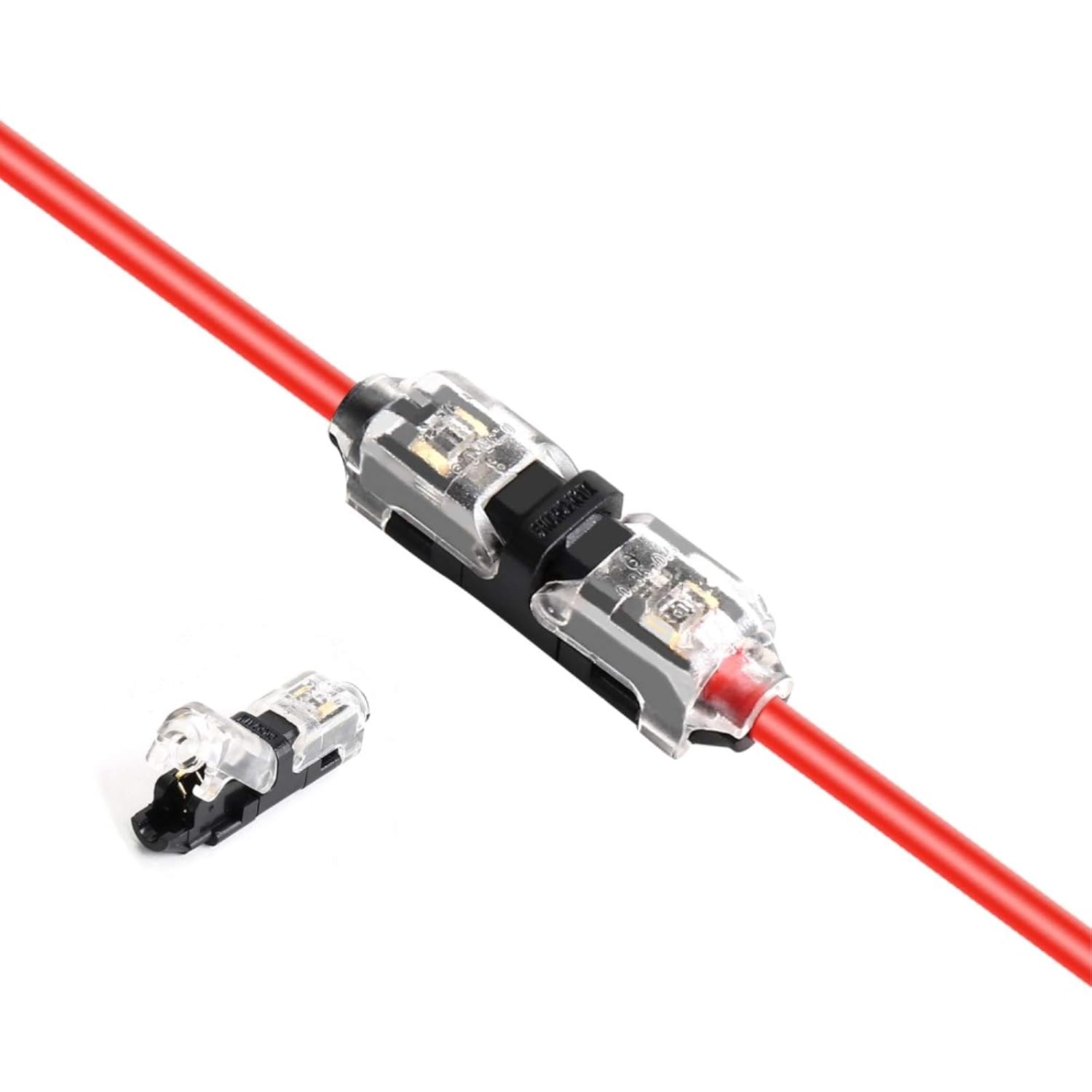 Low Voltage Wire Connectors, TYUMEN 12pcs 1 Pin 1 Way Universal Compact Wire I Tap Terminals, No Wire-Stripping Required, Toolless Wire Connectors, Quick Splice Wire Wiring Connector for AWG 20-24