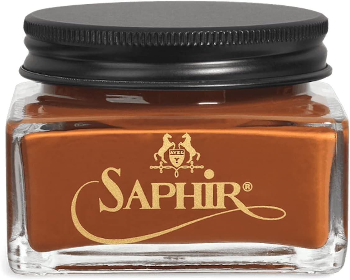 Saphir Medaille d'Or Pommadier Cream 75ml – Natural Cream Leather Shoe Polish, Leather Conditioner for Boots, Handbags