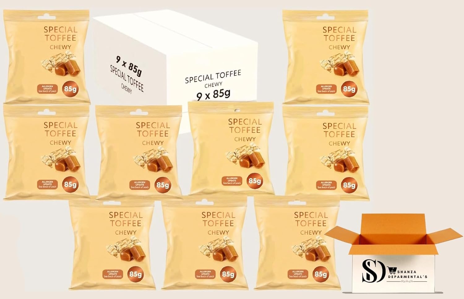 Thornntons Sweet Special Toffee Chewy Original 9 x 85g Bags (Full Box)