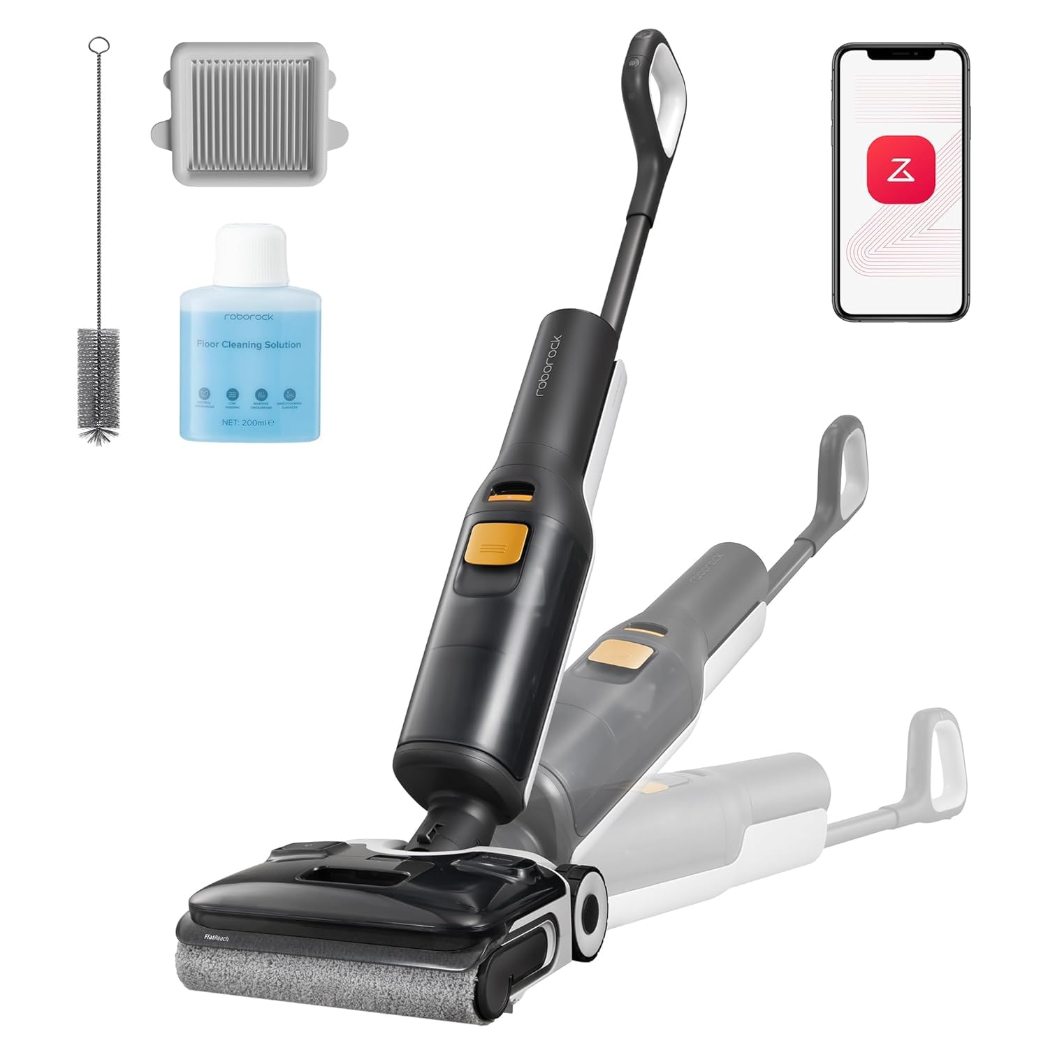 roborock F25 XT Wet Dry Vacuum Cleaner, Cordless Vacuum Mop All in One for Hard Floor, 20000Pa Hardwood Floor Cleaner with Zero Tangle, 194°F Hot Air Flash Drying Electric Mop, 180° Lie Flat, WiFi