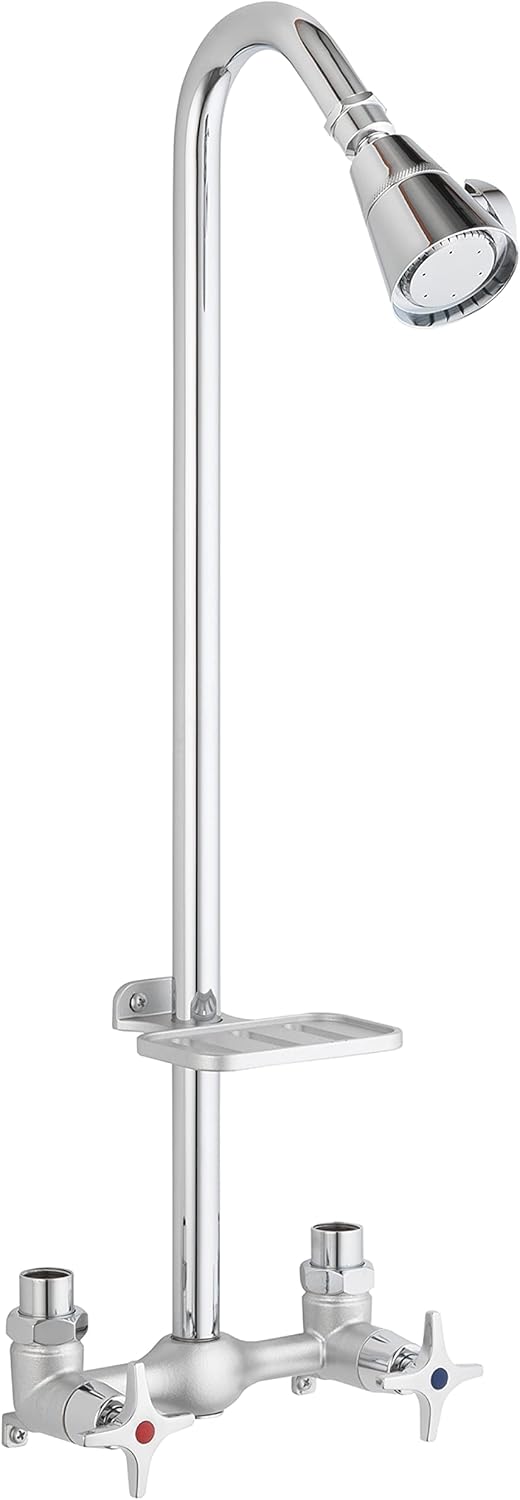 Homewerks Worldwide Homewerks 3070-252-CH-B-WS Outdoor Shower Kit with Soap Dish, Corrosion, Rust Resistant Chrome, No Size
