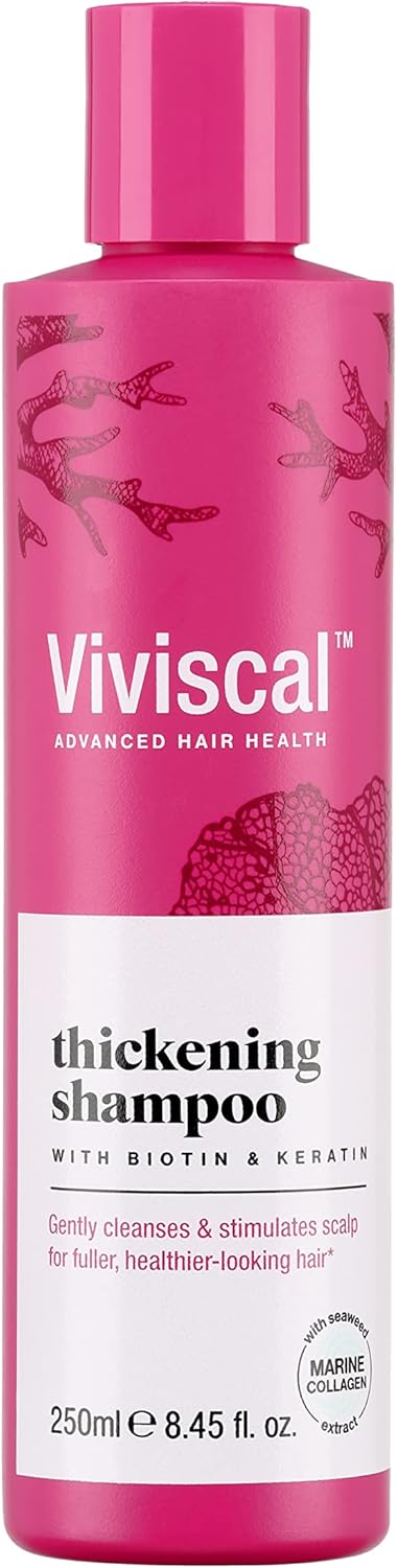 Viviscal Thickening Shampoo for Naturally Thicker & Fuller Looking Hair - With Biotin, Keratin & Marine Collagen Extract - Paraben Free, for All Hair Types, 250 ml
