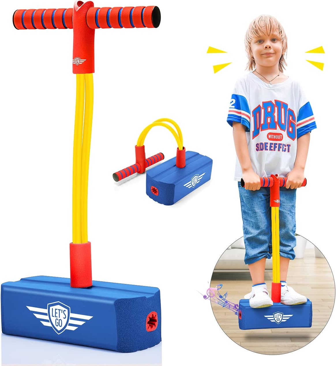 Toyzey Toys for 3-12 Year Old Boys girls, Birthday Gifts for Kids Pogo Jumper Stick Toy for Kids 3-12 Year Old Outdoor Toys for Children Festival Presents Toy Age 3-12 Easter Stocking Blue