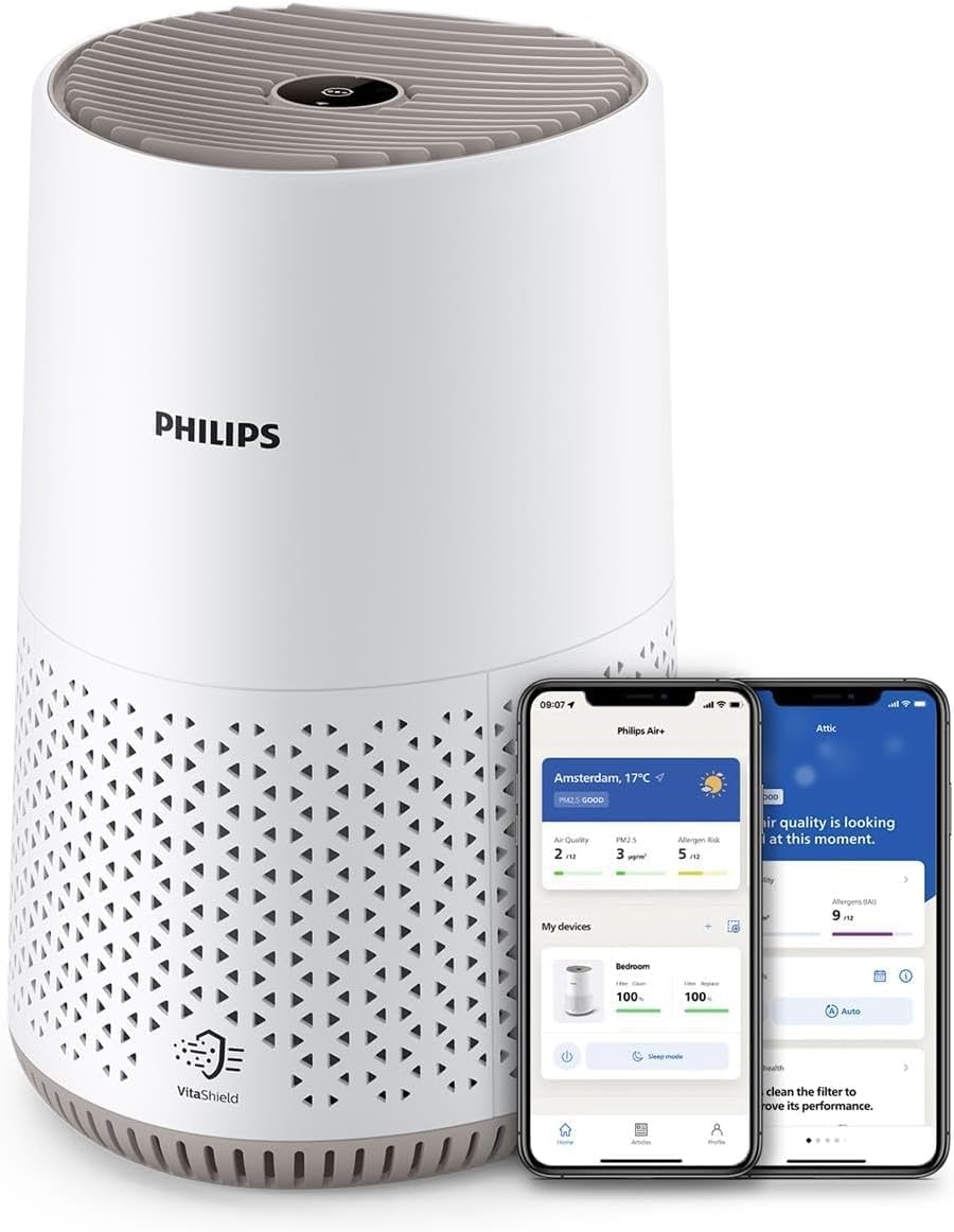 Philips Air Purifier 600 Series, HEPA, covers 44m², ultra-quiet, white