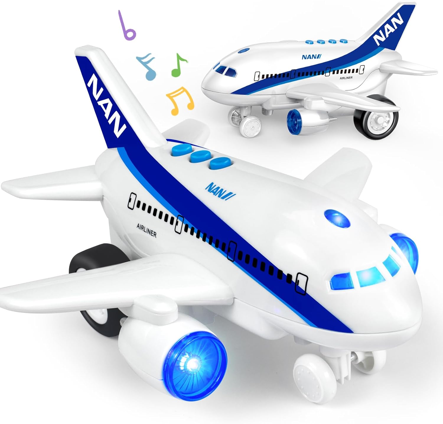 Tcvents Aeroplane Toys for 3 4 5 6 7 8 Years Old Boys and Girls, 360° Rotating Musical Airplane Toy with Flashing Lights and Music, Electric Plane Toys, Birthday Gift for Kids