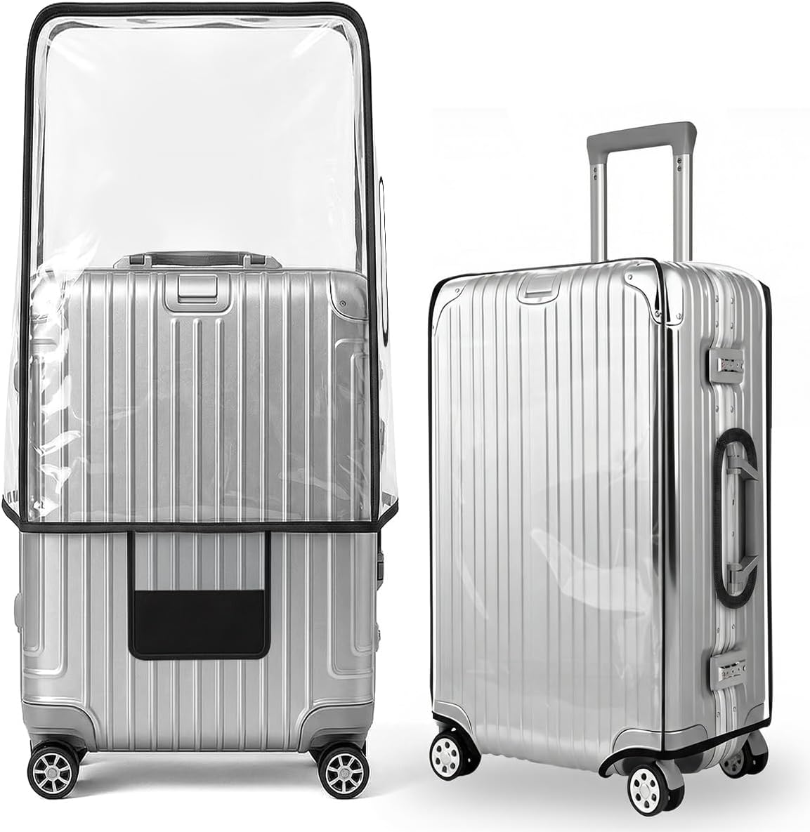 T Tersely Clear PVC Suitcase Cover Protectors 22 Inch Suitcase Baggage Covers - Waterproof Dustproof and Anti-Scratch 22 Inch Luggage Cover (22inch)