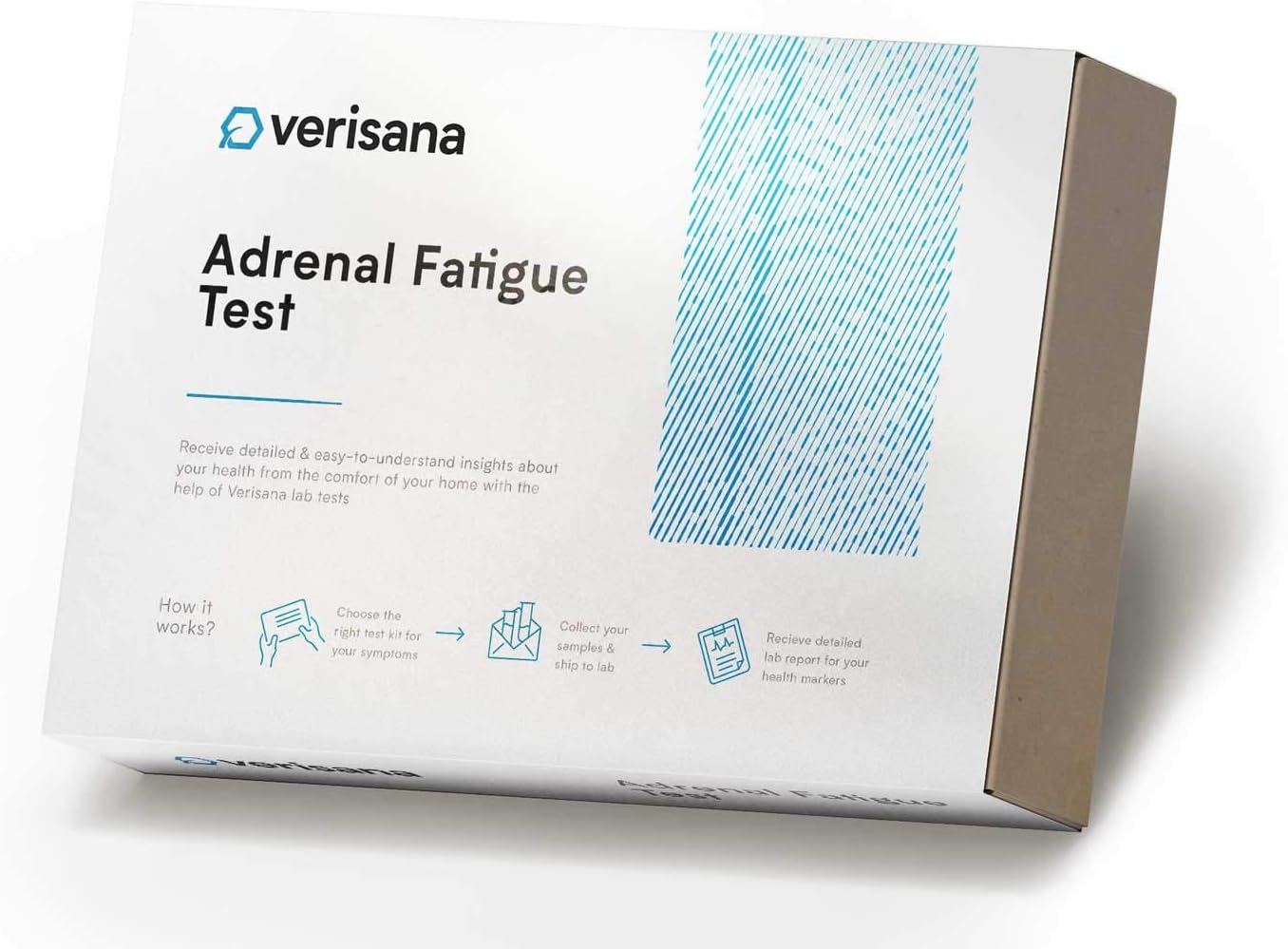 Adrenal Fatigue Test – Saliva Test Kit for Diurnal Cortisol Levels and DHEA – Measure 4 Salivary Cortisol Levels and 1 DHEA Level to Determine Cause of Anxiety, Depression, etc. - Verisana