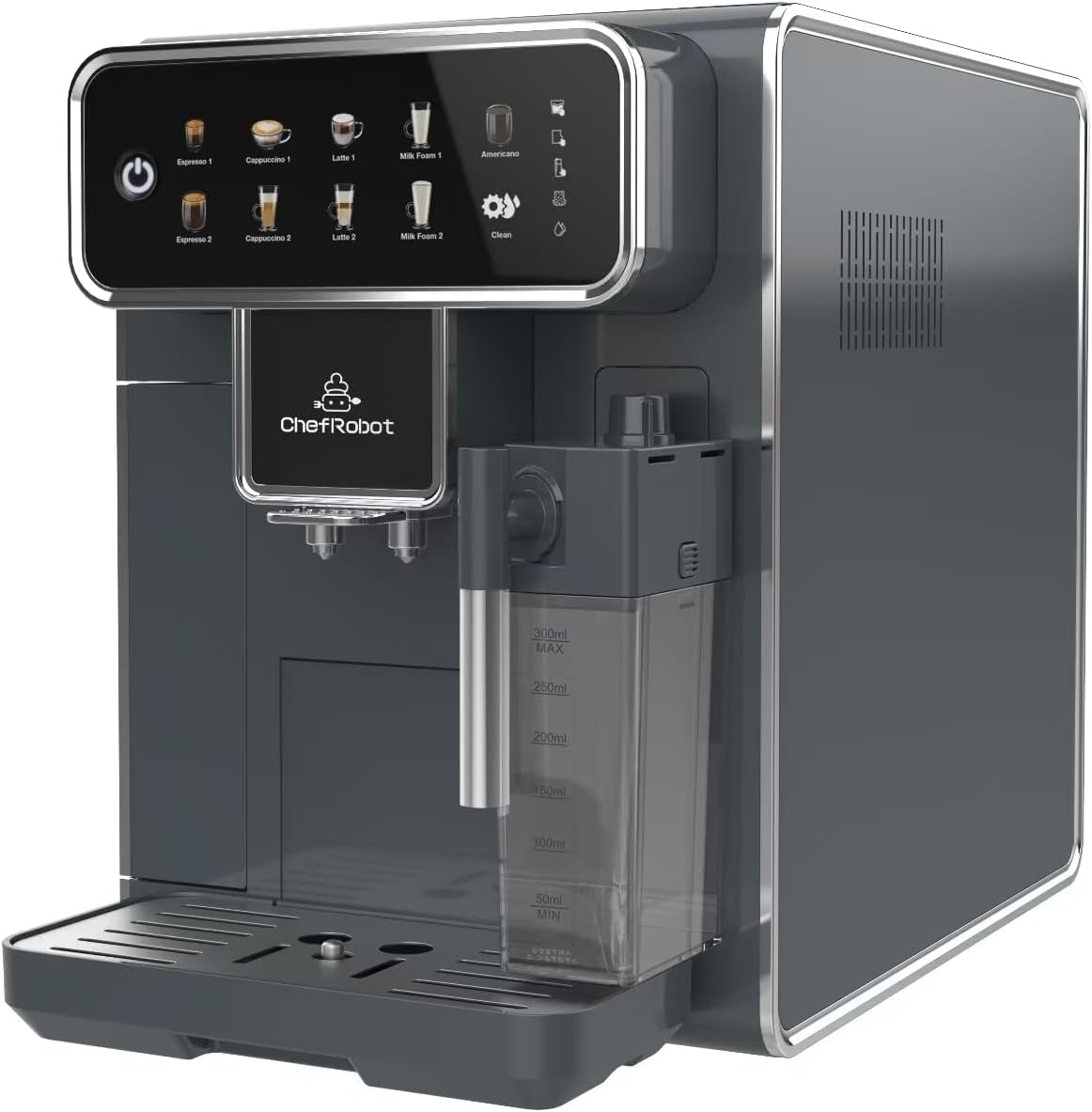 Fully Automatic Coffee Maker with Built-in 3-Level Grinder Expresso/ Cappuccino/Latte/Americano Coffee Machines with Self-Cleaning Function 12 Cup Coffee Machine for Home/Office (Coffee Maker-Gray)