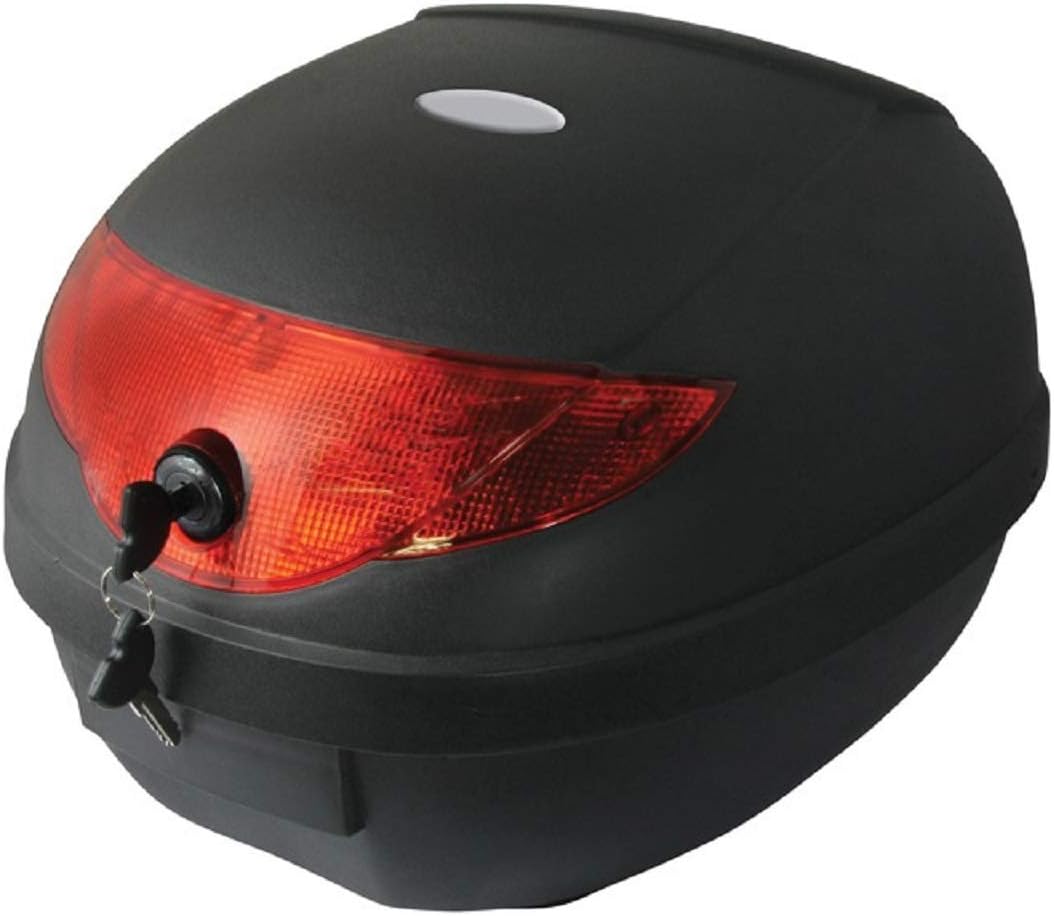 BIKE IT BikeTek 24L Motorcycle Top Box Scooter Luggage Top Case 24L Helmet Storage With Universal Fitting Plate