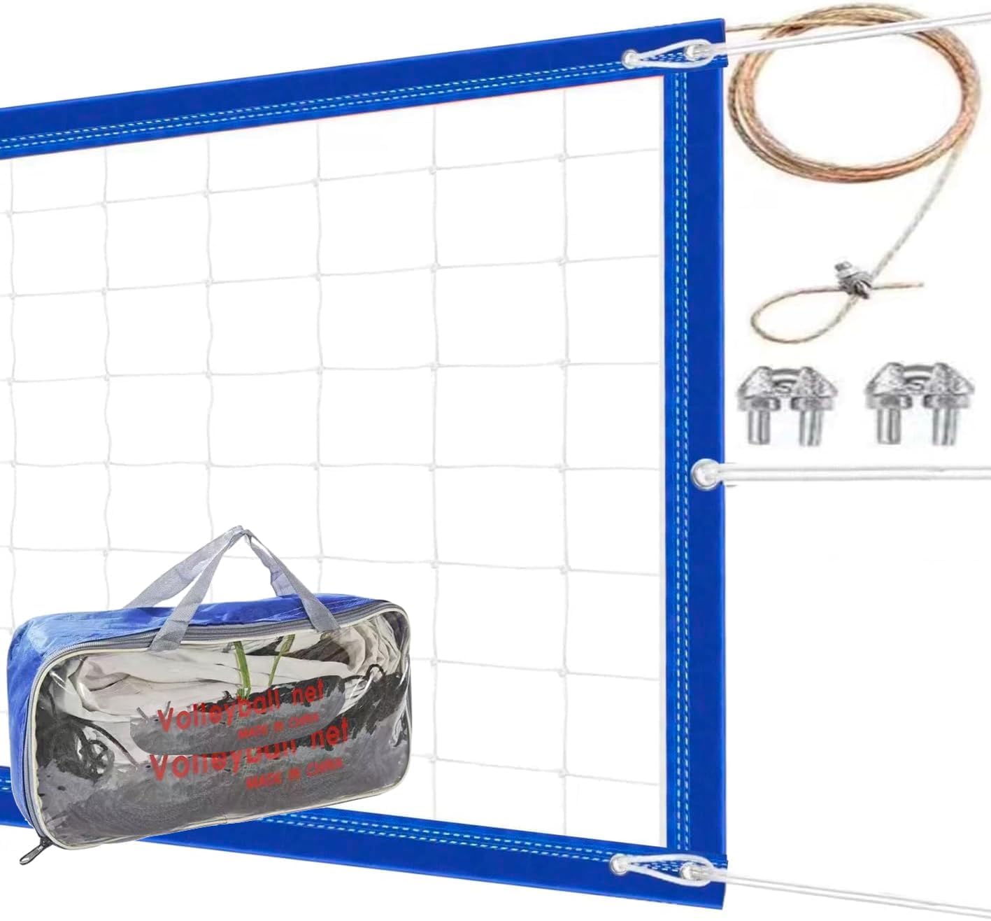 Professional Volleyball Net Outdoor Heavy Duty with Aircraft Steel Cable 32X3Ft Villeyball Official Size Best Voleybol Vollyball Net Heavy Duty Volley Ball Net Volleyball Nets Volleyball Ball Net Only