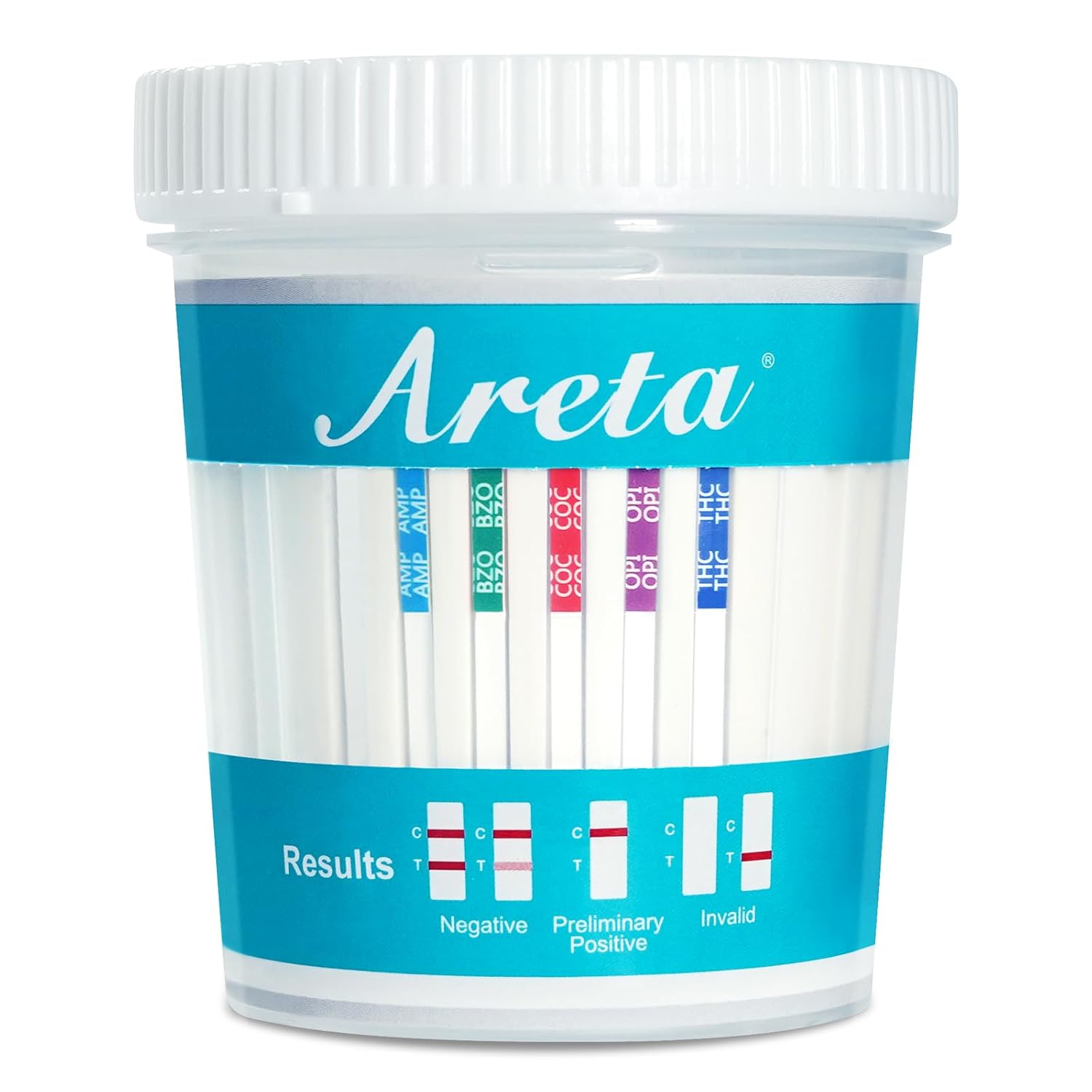 Areta 5 Pack 5 Panel Instant Drug Test Kits Cups - Testing Marijuana (THC), COC, OPI 2000, AMP, BZO - Urine Drug Screen - #ACDOA-754
