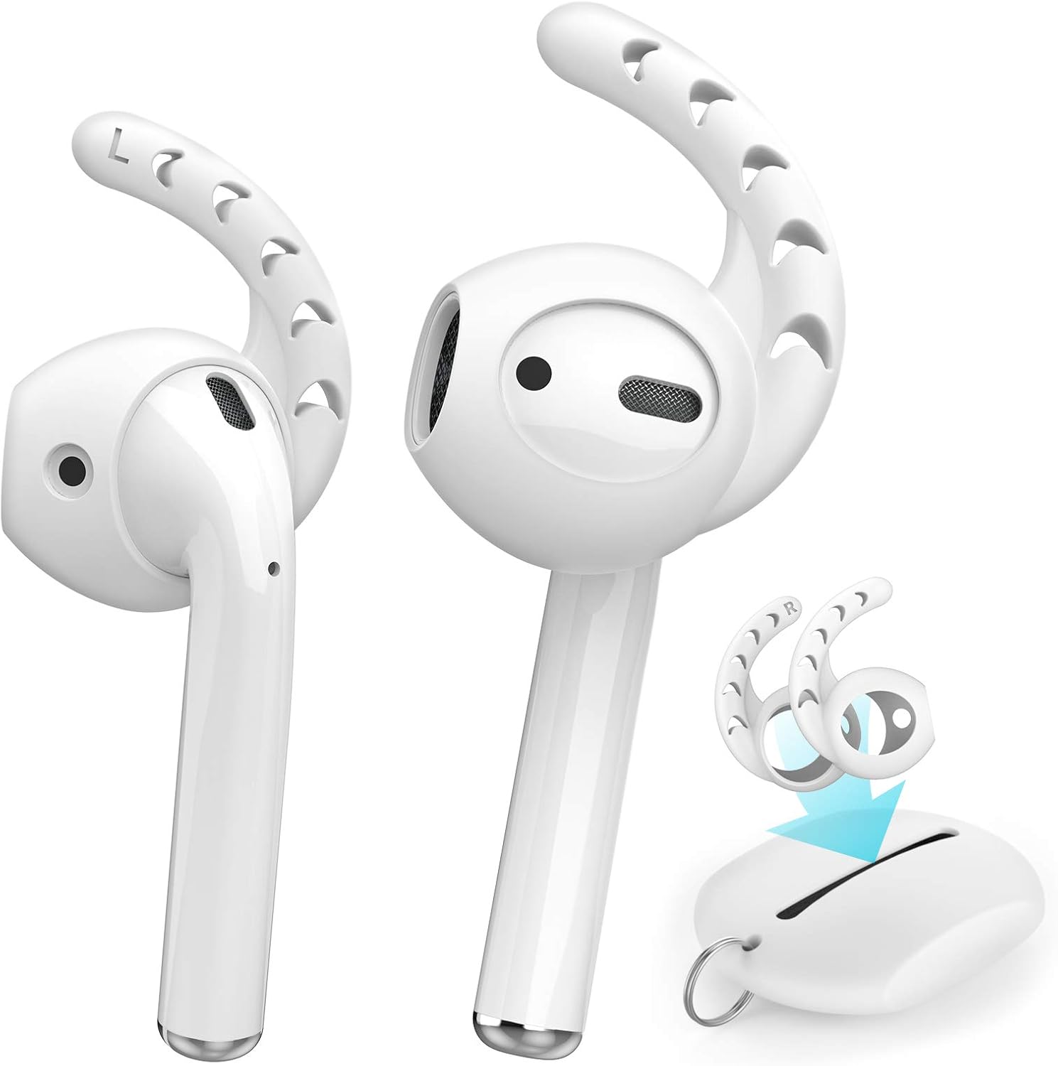 AhaStyle 3 Pairs AirPods Ear Hooks Cover Silicone Accessories Compatible with Apple AirPods and EarPods Headphones(Milk White)