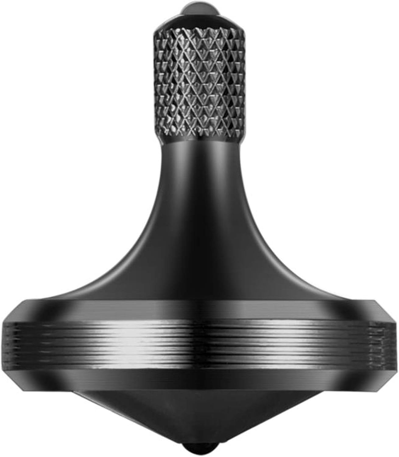 Precision Metal Spinning Top, Well Made Stainless Steel Spin Long Lasting Exceed 8 Mins Desktop Gyro EDC Toy, Perfect Balance Easy to Use Kill Time Efficiently (Pro Max-Black)