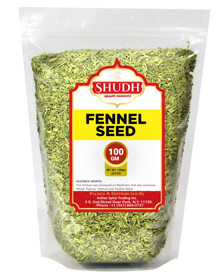 Fennel Seeds 100 GM | 3.5 oz | (Saunf Sabut) Whole Spice All Natural ~ Gluten Friendly | NON-GMO | Vegan | Indian Origin