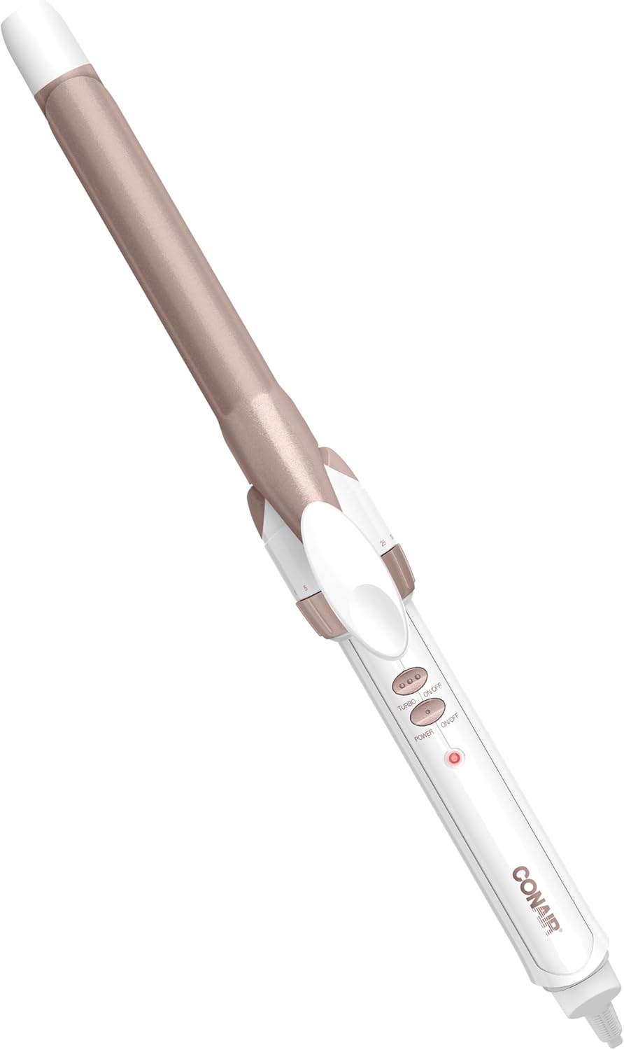 Conair Double Ceramic 3/4-Inch Curling Iron, ¾-Inch Barrel Creates Tight Curls, Hair Curler for Use on Short, Medium, and Long Hair, White