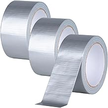 XUXU 3 Pack Duct Tape Heavy Duty Waterproof Silver Duct Tape, Strong Adhesive Duct Tape Bulk for Indoor Outdoor Repairs Tear by Hand, 60 Yards x 2 Inch Total