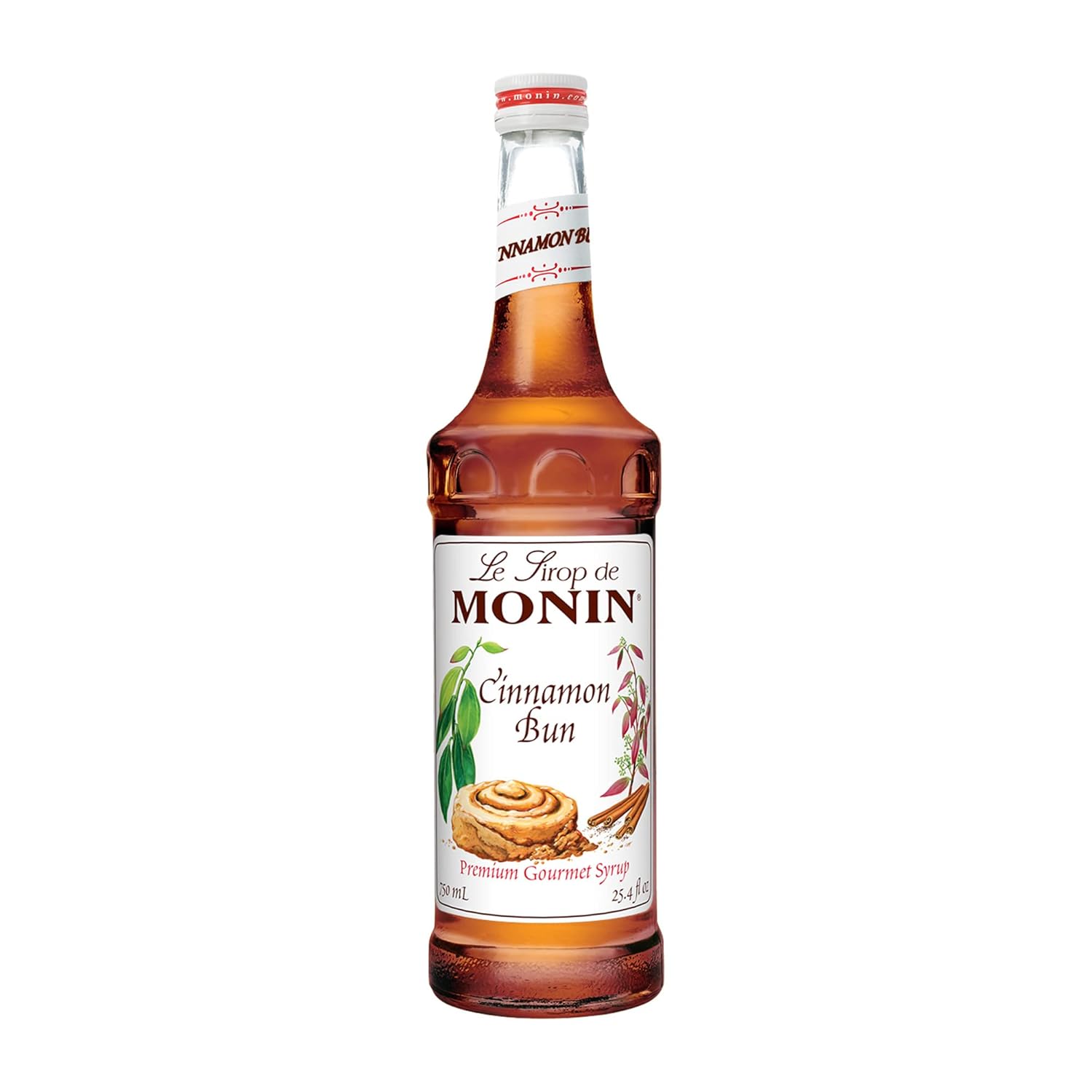 Monin - Cinnamon Bun Syrup, Smooth and Sweet Cinnamon Flavor, Great for Frozen Coffees, Cocoas, & Cocktails, Vegan, Non-GMO, Gluten-Free (750 ml)