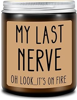 Homsolver Birthday Gifts for Women, Funny Gifts for Best Friend Women - My Last Nerve Candle - Unique Birthday Gifts for Women, Her, Mom, BFF, Sister