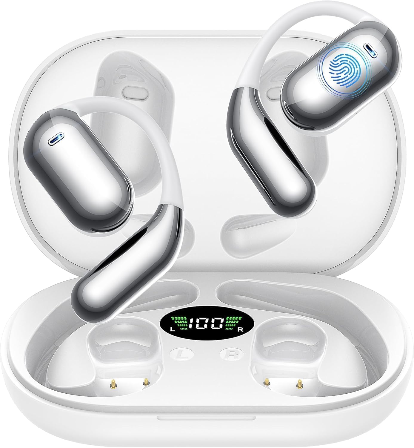 Boytond Ultra Open Ear Earbuds - Bone Conduction Headphones Wireless Bluetooth, Waterproof Deep Bass Earphones for Fitness and Running, Secure Fit for Small Ears, Sweat-Resistant for Workouts