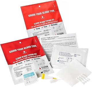 Eldoncard Blood Typing Kit, 2 Test Pack, Know Your Blood Type, Accurate Instant Home Testing, Determine A, O, B, Rhs-D Negative & Positive Groups