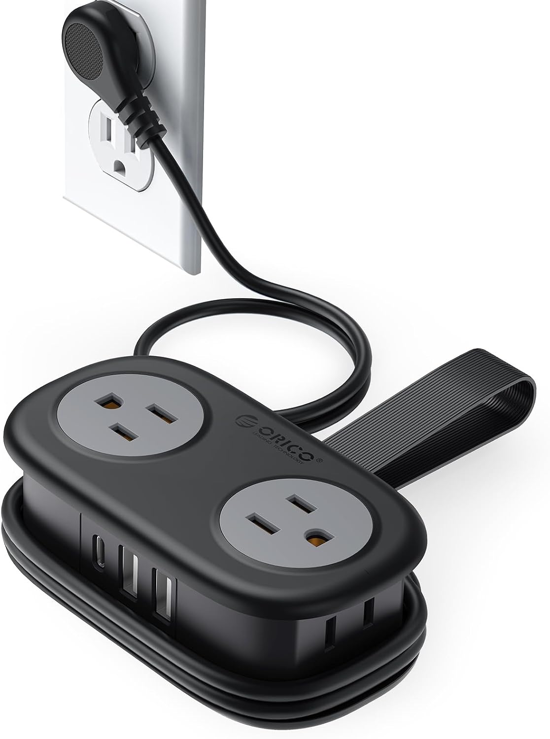 Cruise Approved Travel Power Strip, ORICO 4 Outlets 3 USB Ports (1 USB C) with 4FT Wrapped Short Extension Cord Small Power Strip, Compact for Hotel Travel Essentials ETL Listed-AP3