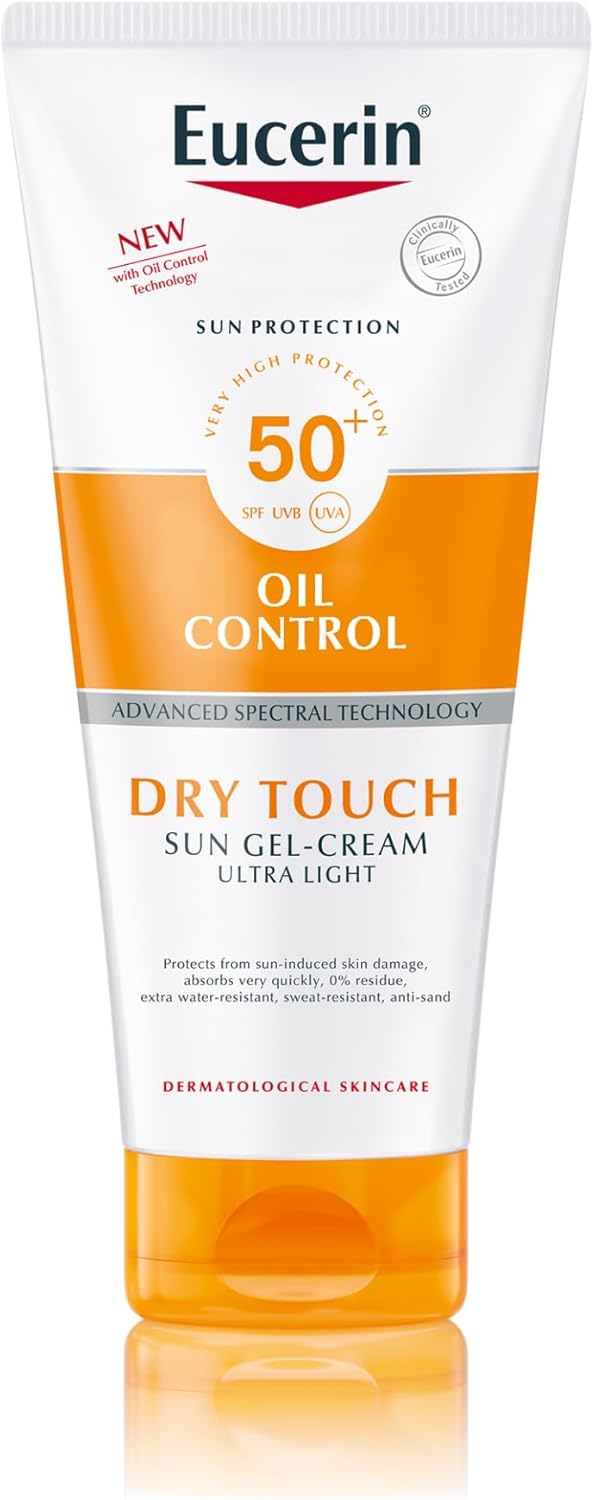 Eucerin Sun Body Oil Control Gel-Cream SPF 50+ 200ml, Ultra-Light Dry Touch Gel Sun Cream for Oily Skin, Fast-Drying Sunscreen with Oil Control Technology, Water-Resistant