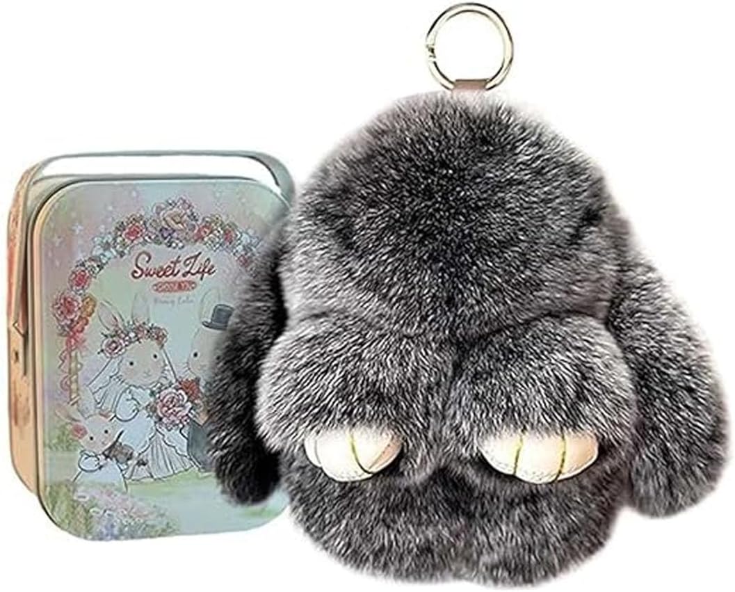 Bunny Lulu Keychain with Box, Bunny Lulu Keychain with Tin, Bunny Lulu Cute Plush Key chain