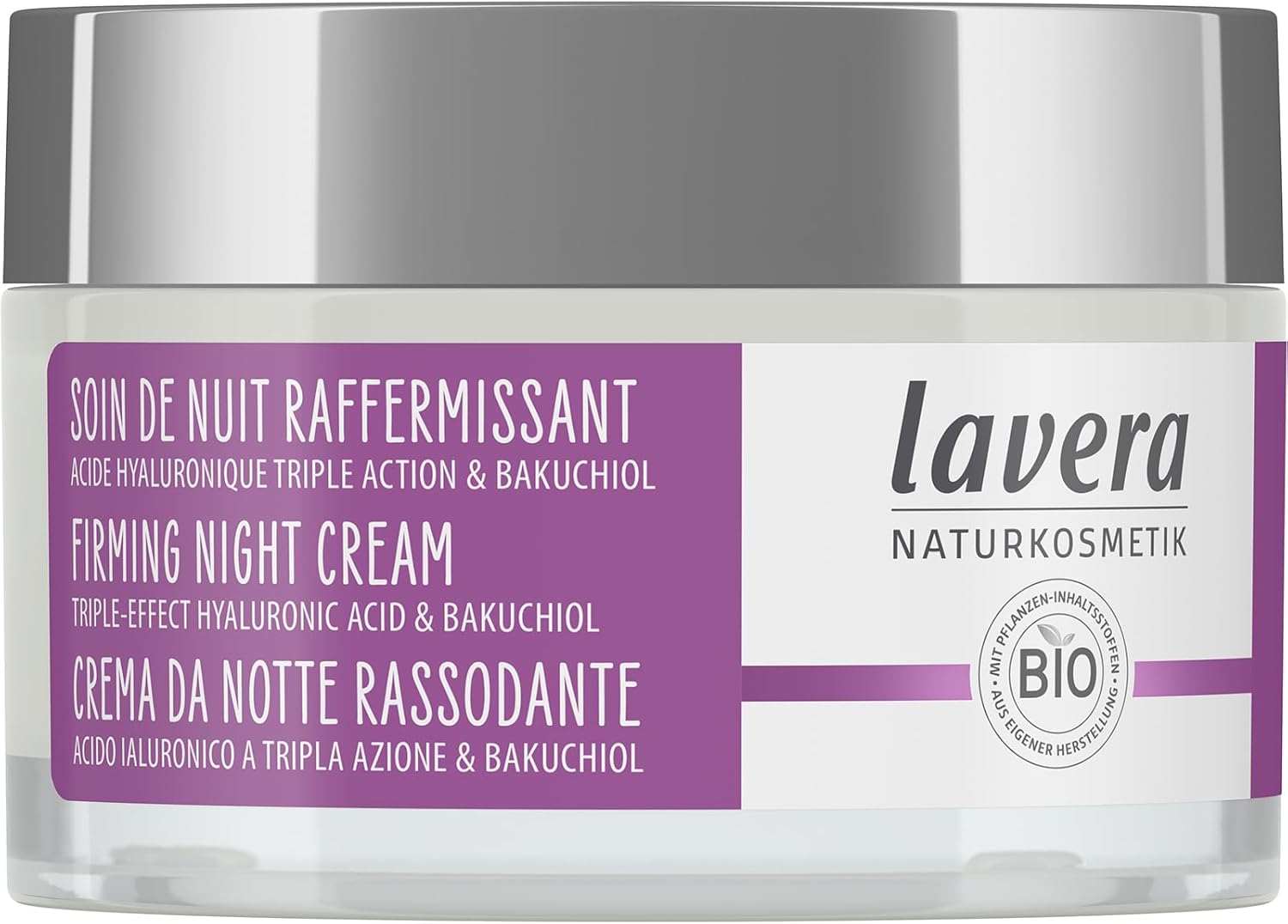 lavera Firming Night Cream - with triple-effect hyaluronic acid & bakuchiol - Anti-Age - vegan - Organic Skin Care - Visibly firming and moisturising - 50 ml