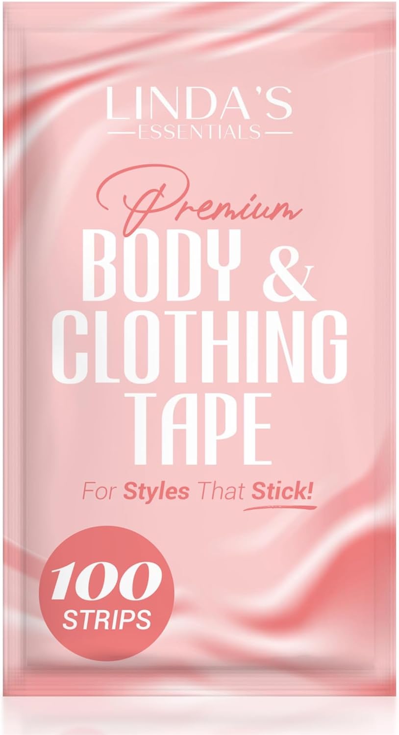 Linda's Essentials Double Sided Body Tape and Fashion Tape, Fabric Tape, Double Sided Tape for Clothes, Body Tape Double Sided for All Fabric Types, Extra Adhesive Dress Tape Boob Tape