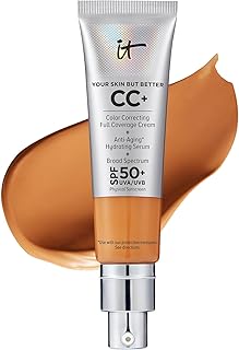 IT Cosmetics Your Skin But Better CC+ Cream - Color Correcting Cream, Full-Coverage Foundation, Hydrating Serum & SPF 50+ Sunscreen - Natural Finish - 1.08 fl oz