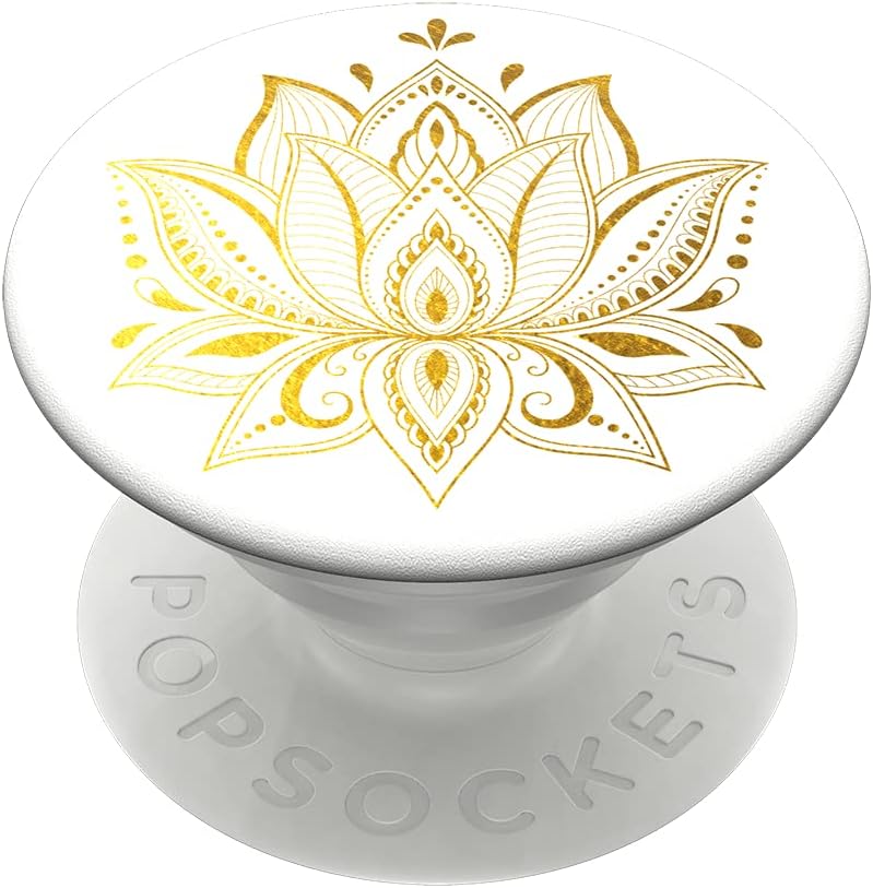 PopSockets: PopGrip - Expanding Stand and Grip with a Swappable Top for Phones & Tablets - Golden Prana