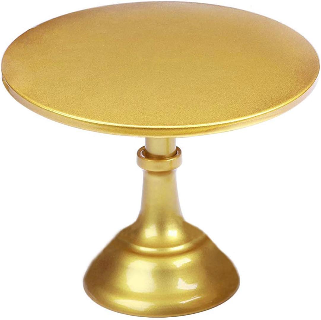 10 inch White Cake Stand: Metal Cake Holder Stand - white cupcake stand For Wedding Reception Birthday (Gold)