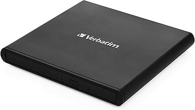 Verbatim Slimline CD / DVD Drive - External USB 2.0 CD DVD +/-RW Burner for Laptops and Notebooks with M-DISC Support - Mac & PC Compatible - Nero Burn & Archive Software Included - Black