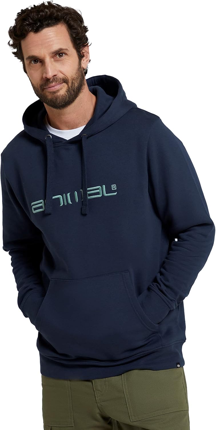 Animal Driver Mens Cotton Logo Hoodie - Relaxed Fit Sweathsirt with Adjustable Hood - Beach, Outdoors, Holiday & Hiking