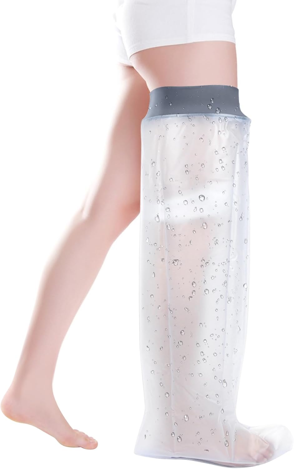 COMFYTHERA Large Waterproof Leg Cast Cover for Shower Foot Wound Protector Bath Adult Watertight Cast Bag Showering for Surgery Leg, Ankle, Burns Reusable Keeps Wounds Dry (Long-Leg)