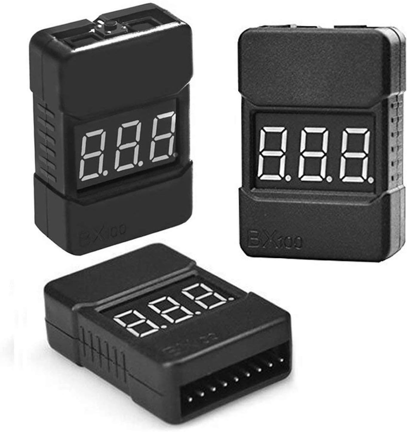 LiPo Battery Checker - RC 1-8S Battery Tester Monitor - Low Voltage Buzzer Alarm - with LED Indicator - for Lipo Life LiMn Li-ion Battery (3 Pack)