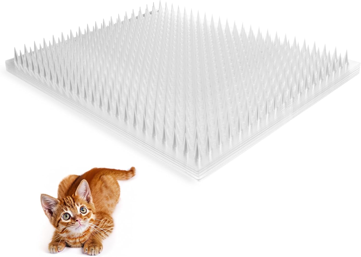 Zipcase 16 Pack Cat Repellent Deterrent Outdoor Scat Mat with Tape for Cats, Dogs, Pests Covers 24 Sq.ft, 16 x 13 Inches