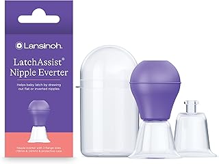 Lansinoh LatchAssist Nipple Everter for Breastfeeding with 2 Flange Sizes (19mm & 24mm) and Protective Case