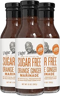 G Hughes Sugar Free, Orange Ginger Marinade - Sugar Free Sauces and Marinades, Gluten Free Orange Sauce, Asian Ginger Sauce, Ginger Dressing, No High Fructose, Keto-Friendly - 13 Oz. (3-Pack)