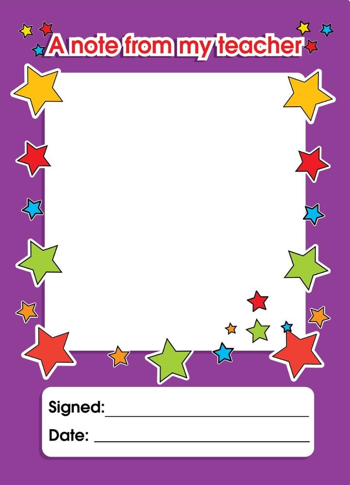 SuperStickers Praise Note Pad for Teachers. 'A Note from My Teacher'. 60 Sheets.