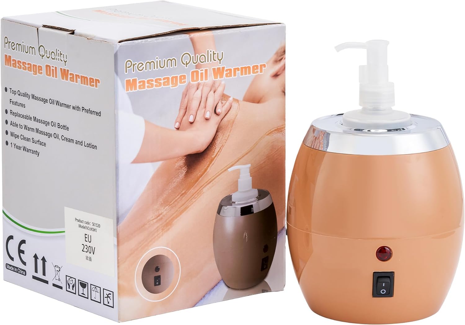 Master Massage Patent Convenient Automatic Massage Oil Warmer Heater for Salon SPA Massage Body Therapy (Single Warmer Bottle)