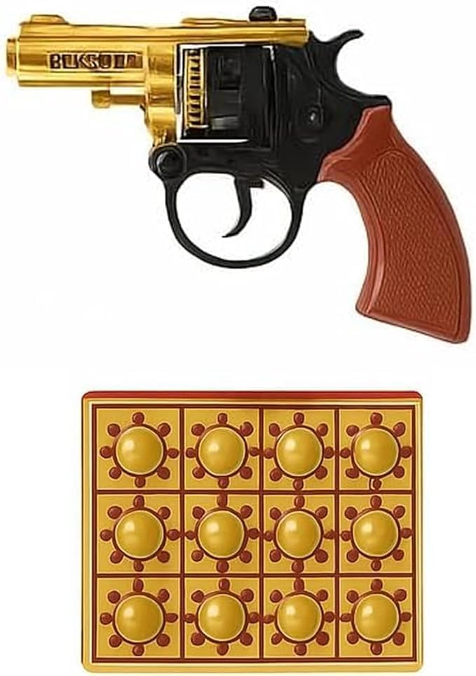 Kids Toy G-un with Ring Caps, 72-Shot 8-Shot,Classic & Realistic, Die-Cast Style Play G-un, Safe & Fun, Pretend Play Toy with Cap, Ammunition Sheet for Role Play, Costume & Outdoor Fun