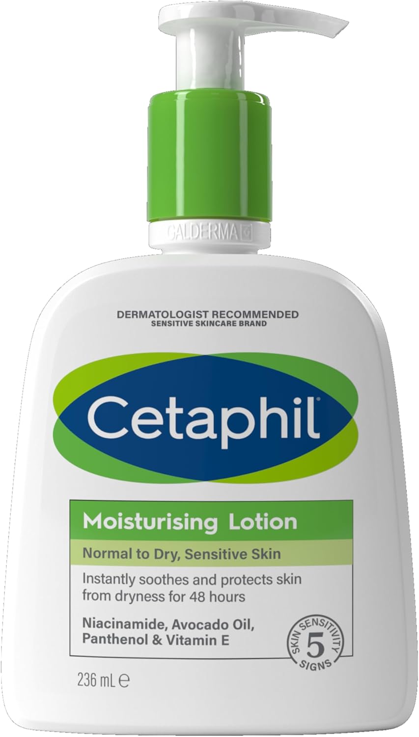 Cetaphil Moisturising Lotion, 236ml, Face & Body Moisturiser, For Normal To Dry Sensitive Skin, With Niacinamide