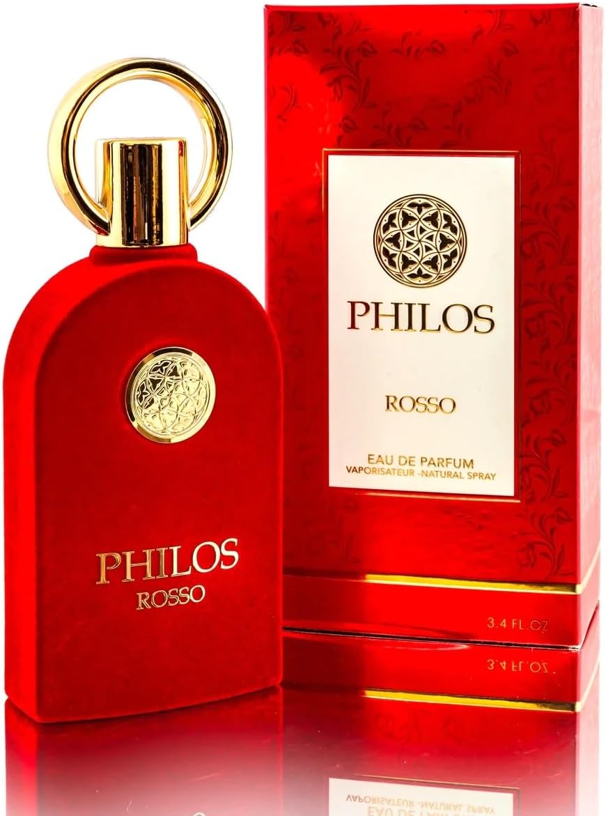Philos Rosso Perfume - Vanilla, Musk, Patchouli Scent - Arabian UAE Luxury Long Lasting Fragrance - Eau De Parfum