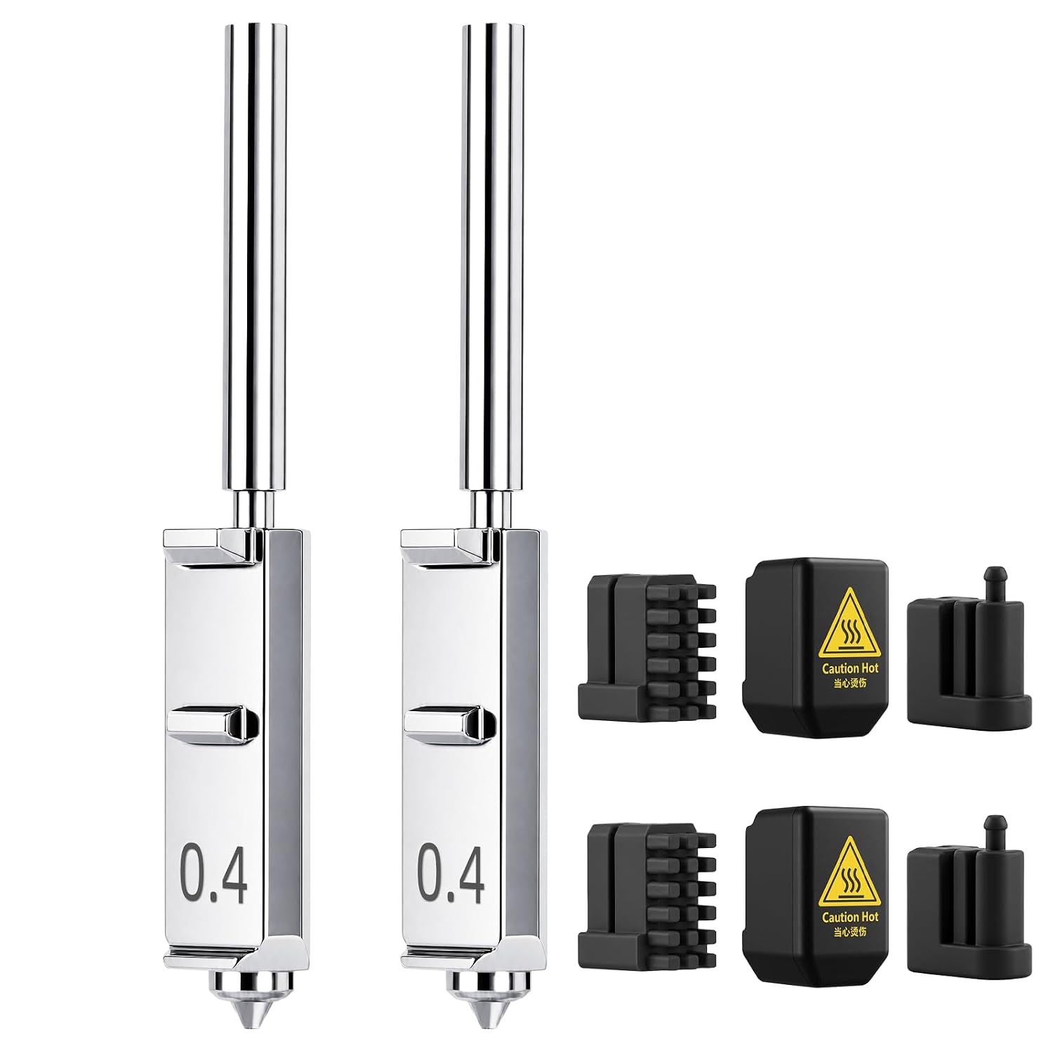 2PCS Kobra S1 Max Combo Hardened Steel Nozzle 0.4mm, Quick-Swap High-Speed Hotend with Silicone Cover & Nozzle Wiper, 3D Printer Extruder Accessory for Anycubic Kobra S1 Max Combo